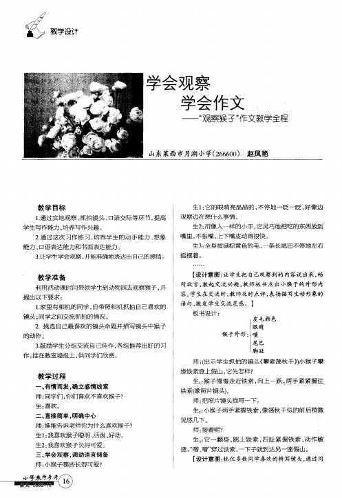 学会观察学会作文——“观察猴子”作文教学全程