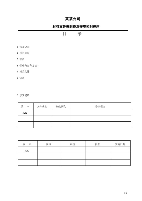 HSF材料宣告表制作及更改控制程序