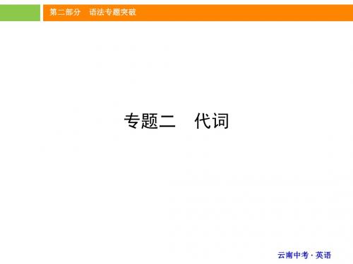 2016年中考英语云南版精讲课件专题二：代词(共29张PPT)