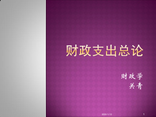 财政支出总论PPT课件