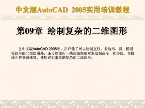 中文版AutoCAD 2005实用培训教程第09章 绘制复杂的二维图形简明教程PPT课件