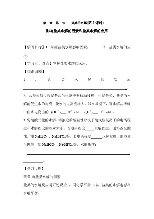 高二化学盐类的水解2