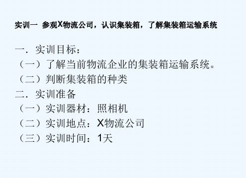 集装箱运输及货运代理实训1