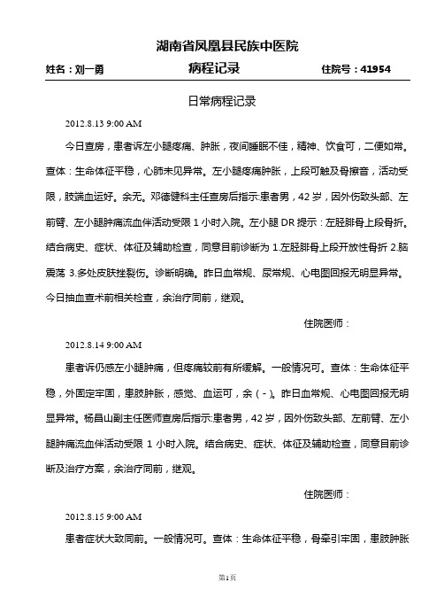 日常病程记录