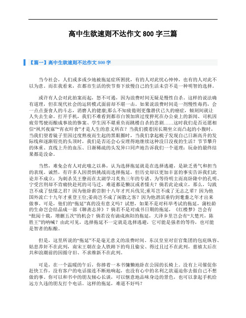 高中生欲速则不达作文800字三篇