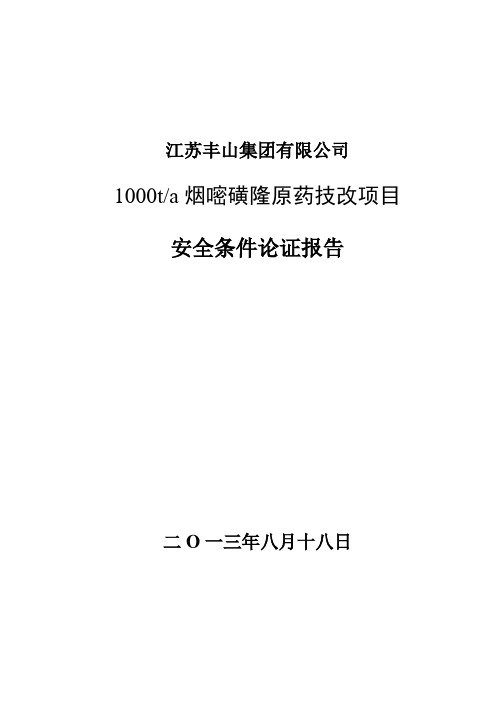 安全条件论证报告(45号令)
