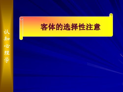 心理学精品理论教材——认知心理学之特征整合论：客体的选择性注意