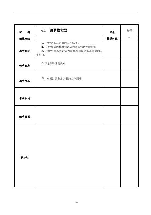 电子线路_陈其纯版_第六章_调谐放大器和正弦波振荡器解析