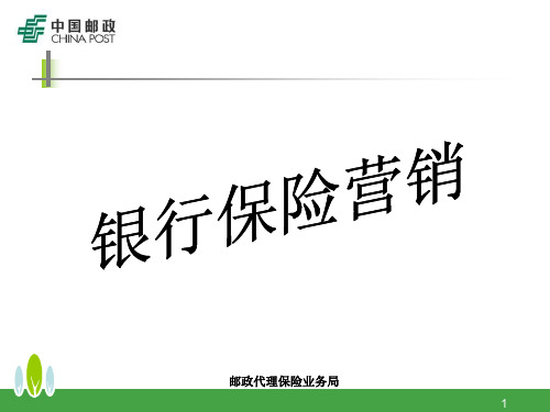 邮政代理保险业务局银行保险营销精品PPT课件