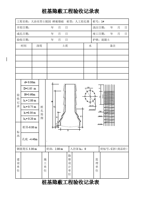 桩基隐蔽工程验收记录表(DOC131页)