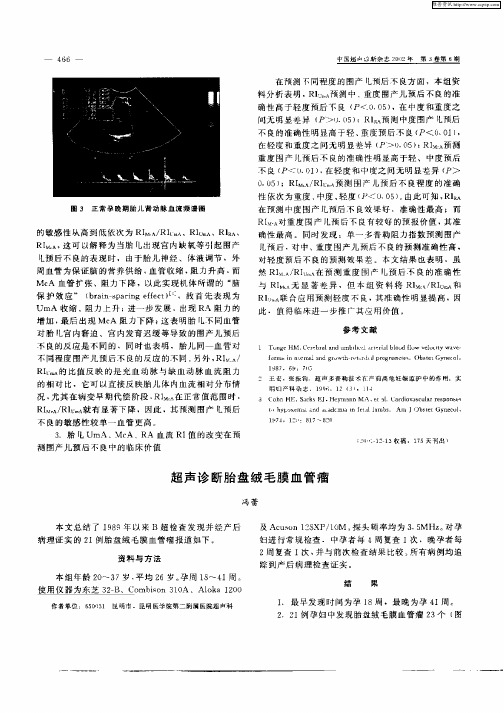 超声诊断胎盘绒毛膜血管瘤