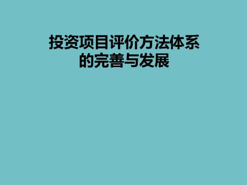 投资项目评价方法体系.ppt