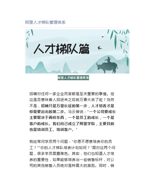 阿里人才梯队管理体系