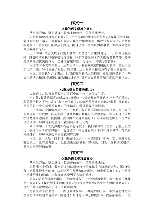 以我的语文学习故事为话题的作文四百字