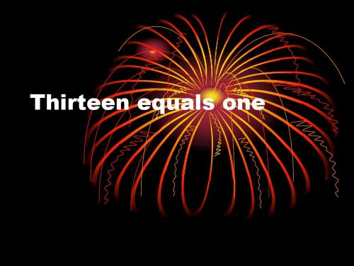 lesson 2 Thirteen equals one