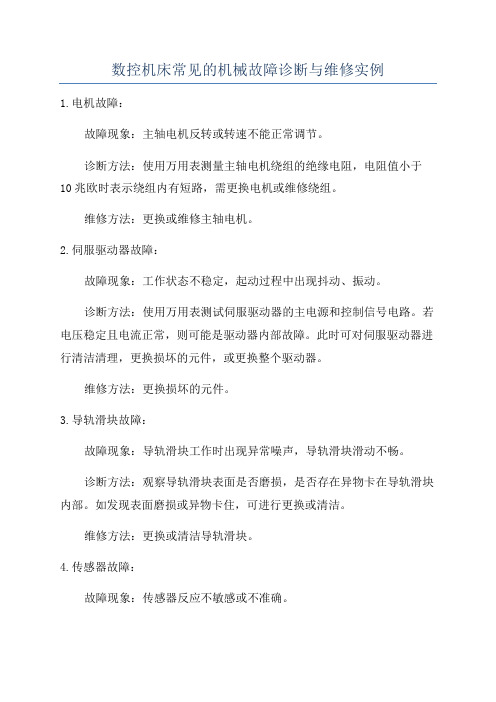 数控机床常见的机械故障诊断与维修实例