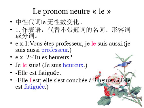 直宾代词和中性代词le