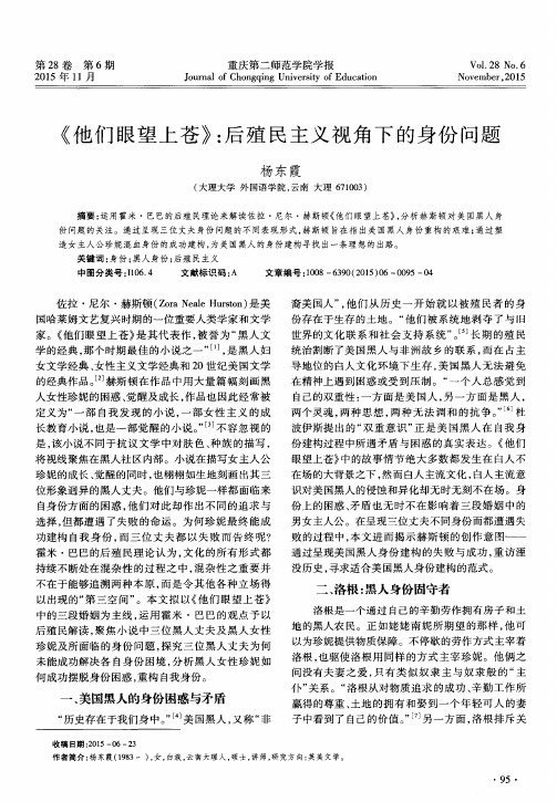 《他们眼望上苍》：后殖民主义视角下的身份问题