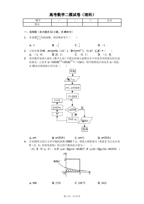 河南省郑州市高考数学二模试卷(理科) 