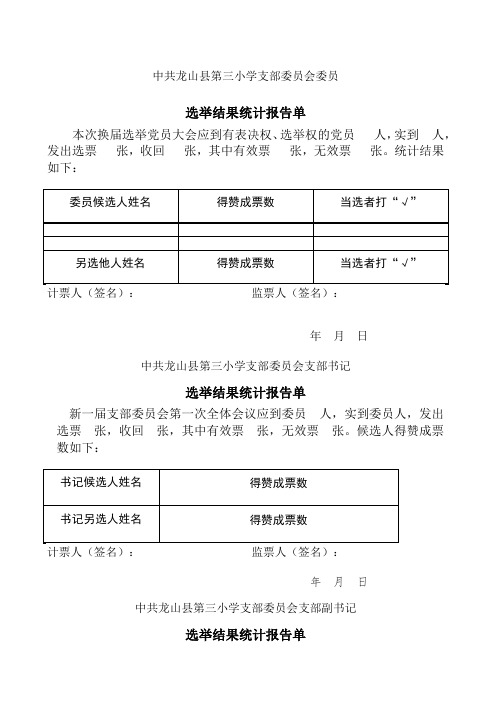 选举结果报告单