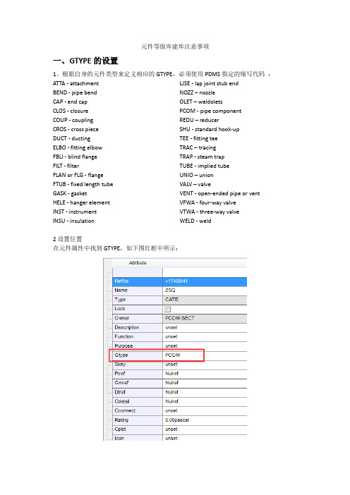 PDMS元件等级库建库注意事项