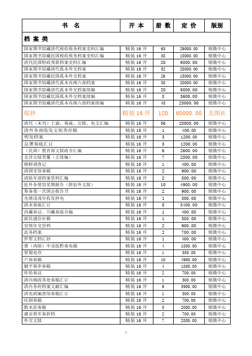 缩微书目一览表