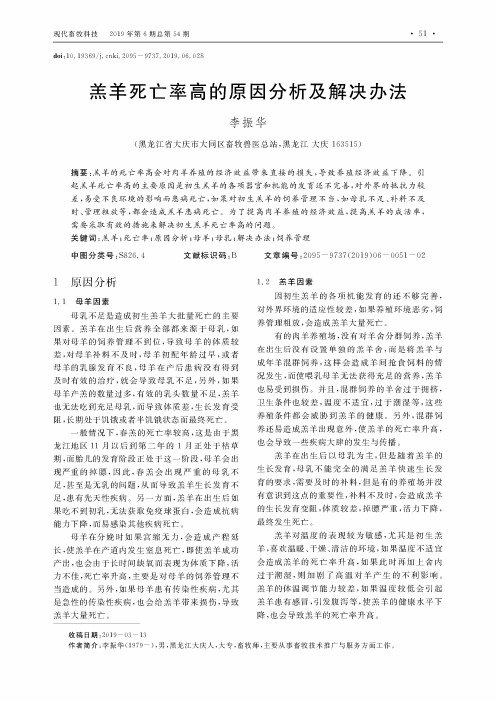 羔羊死亡率高的原因分析及解决办法