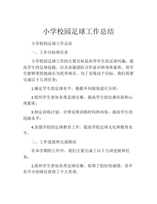小学校园足球工作总结