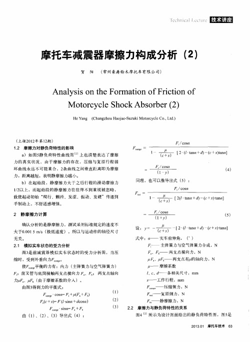 摩托车减震器摩擦力构成分析(2)