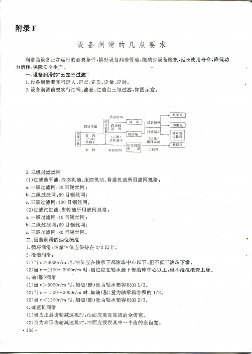 设备润滑的几点要求