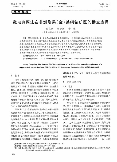 激电测深法在非洲刚果(金)某铜钴矿区的勘查应用
