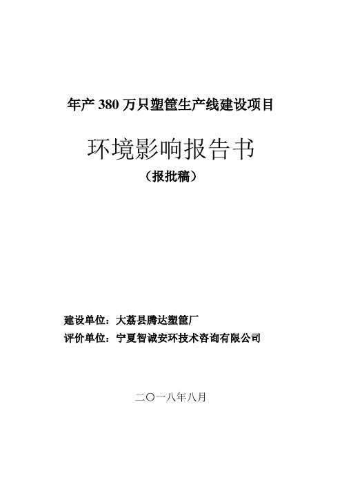年产380万只塑筐生产线建设项目