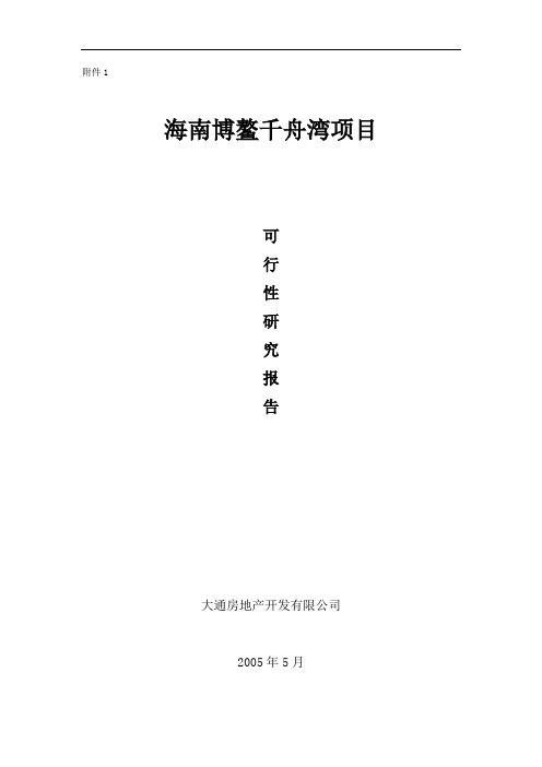 千舟湾项目可行性研究方案报告