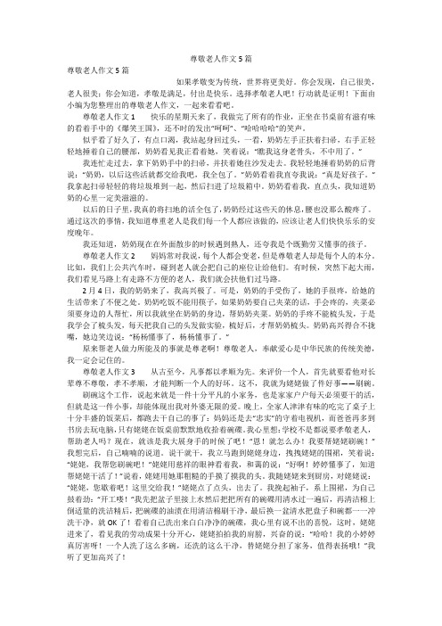 尊敬老人作文5篇