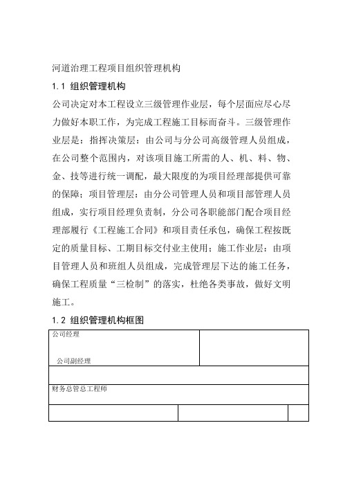 河道治理工程项目组织管理机构