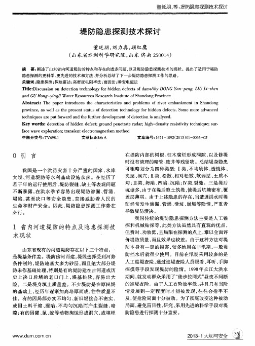 堤防隐患探测技术探讨