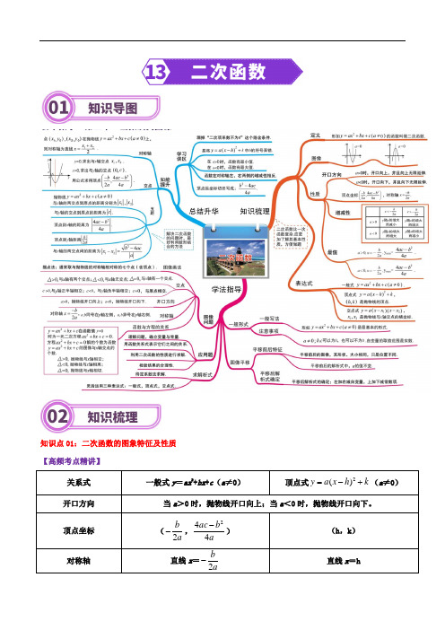 2024中考数学一轮复习专题精练专题13 二次函数(学生版)