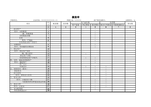 资金核实申报表
