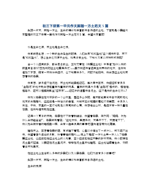 初三下册第一单元作文脚踏一方土范文5篇