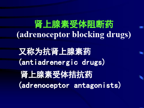 第11章 肾上腺素受体阻断药 (adrenoceptor blocking drugs) 又称为抗