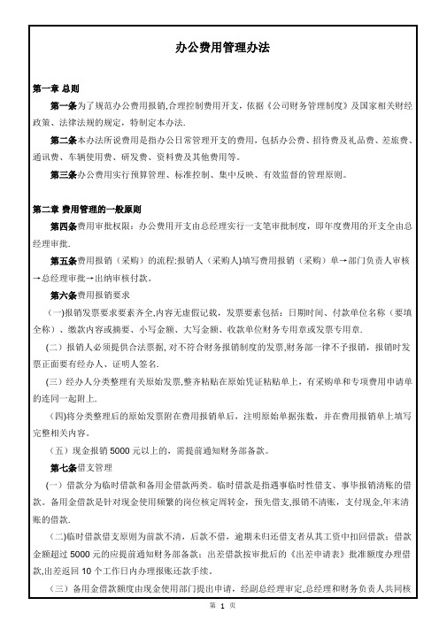 办公费用管理办法