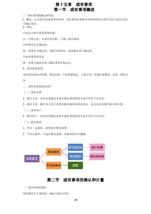 财务会计复试课程讲义	第十五章	或有事项