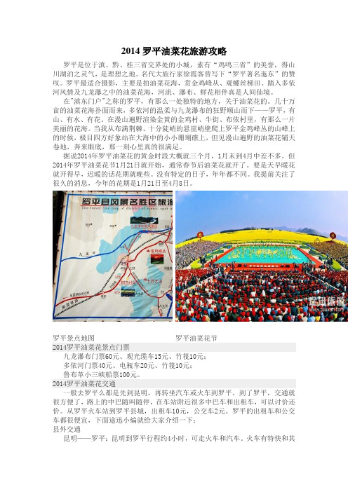 2014罗平油菜花旅游攻略