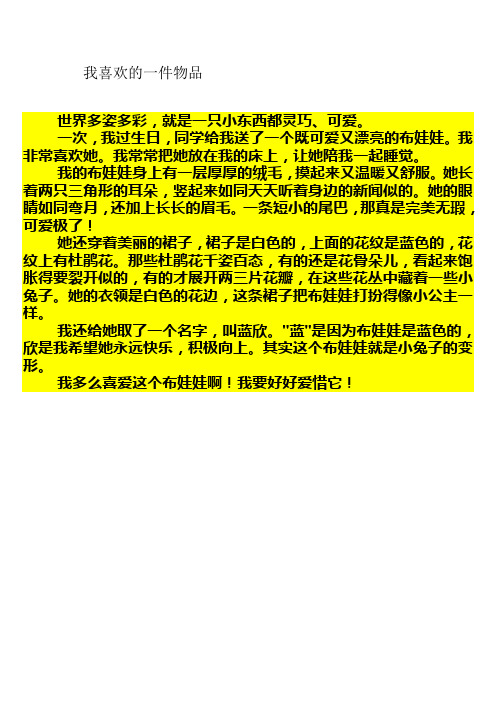 我喜欢的一件物品