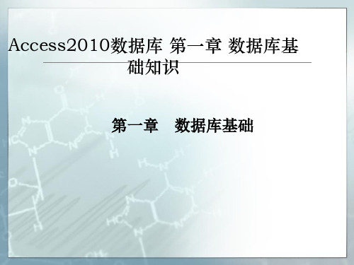 Access2010数据库 第一章 数据库基础知识