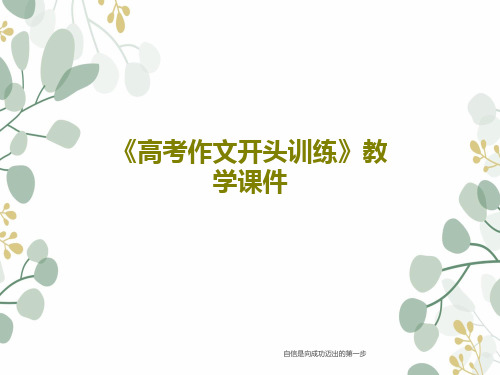 《高考作文开头训练》教学课件共48页