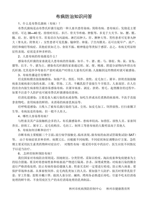 布病传单