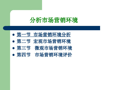 市场营销环境分析