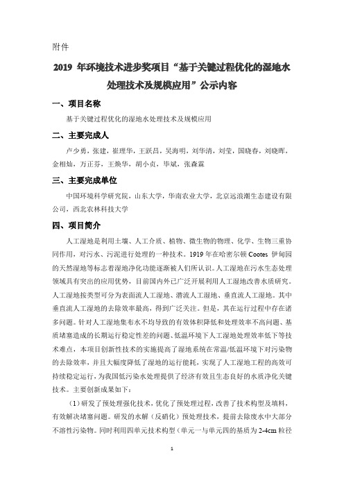 处理技术及规模应用公示内容