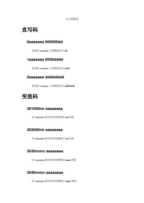 PSP金手指 代码整理